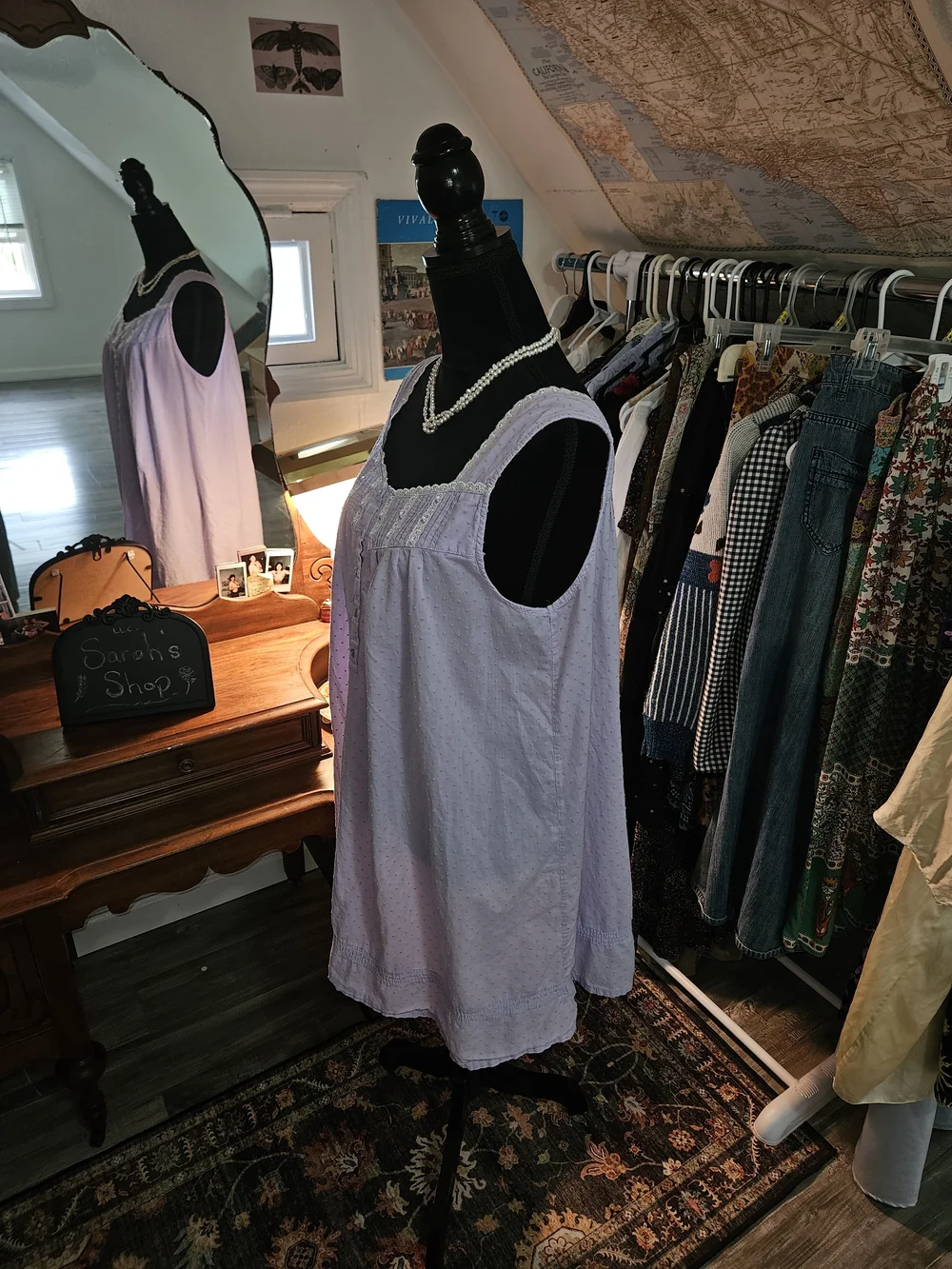 Lavender Nightgown - 100% Cotton - Picture 3 of 3